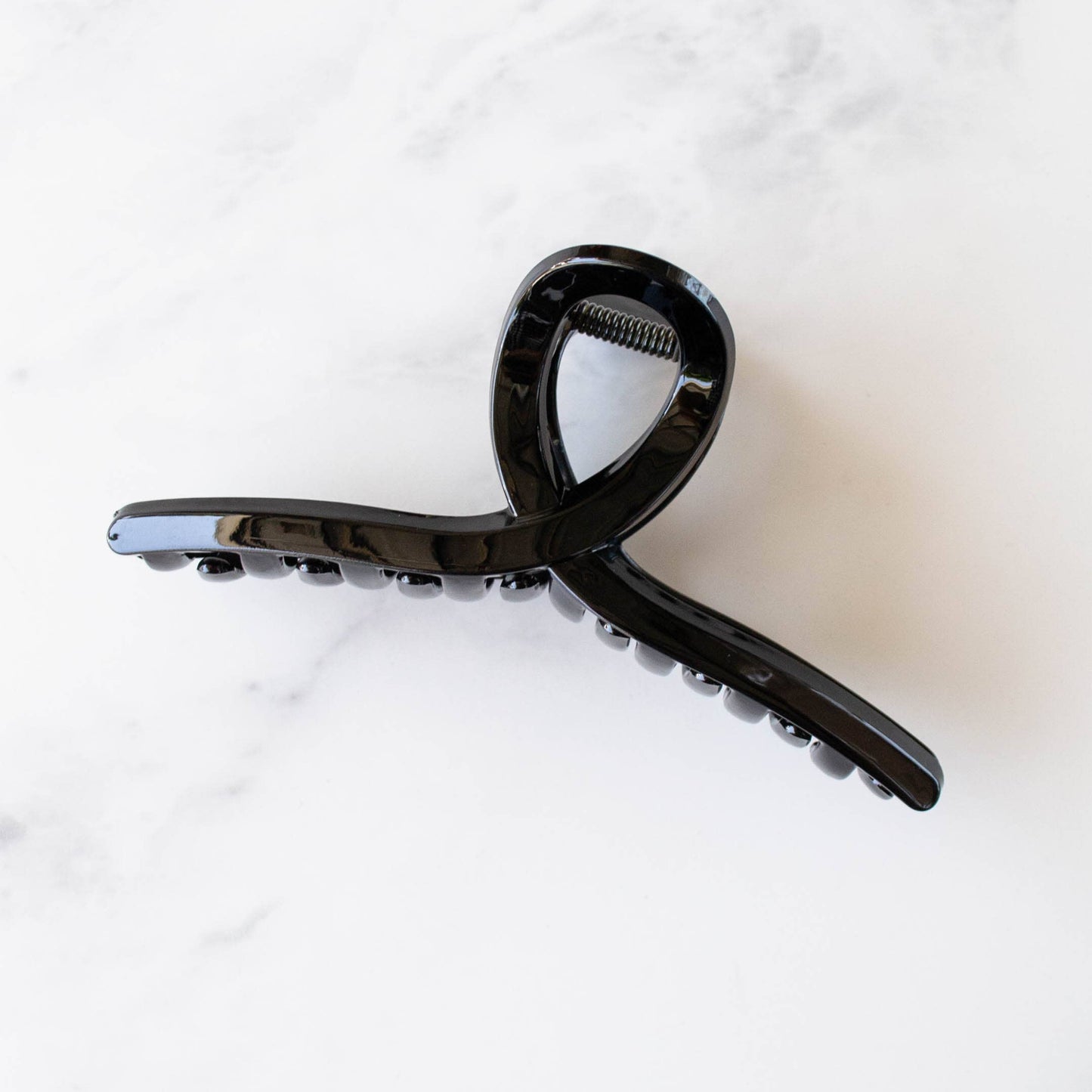 5 Inch Glossy French Twist Hair Clip: Clear Brown