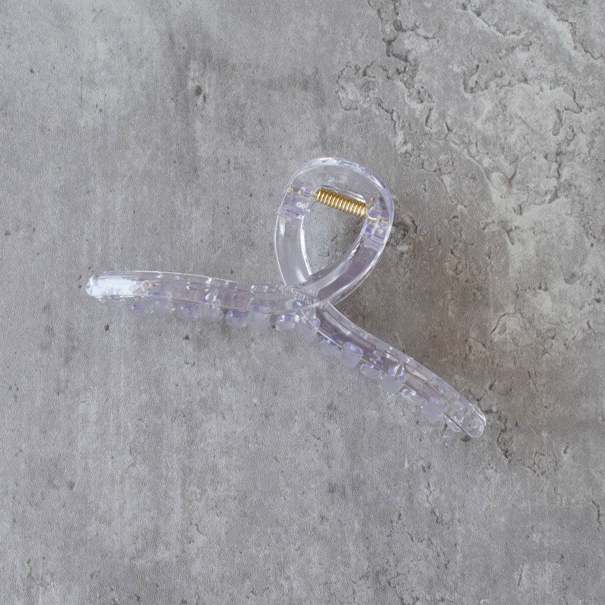 5 Inch Glossy French Twist Hair Clip: Clear Brown