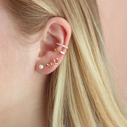 Earrings - Pearl Stud Earrings 18K Gold Vermeil 3mm