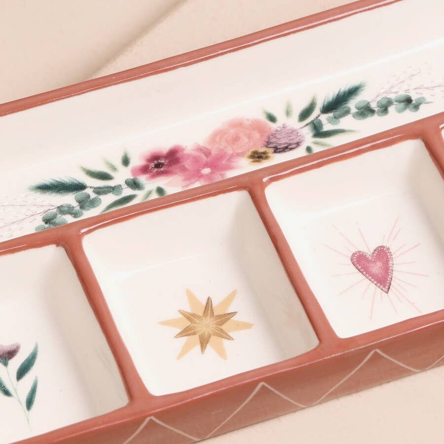 Trinkey Tray - Floral Heart Ceramic