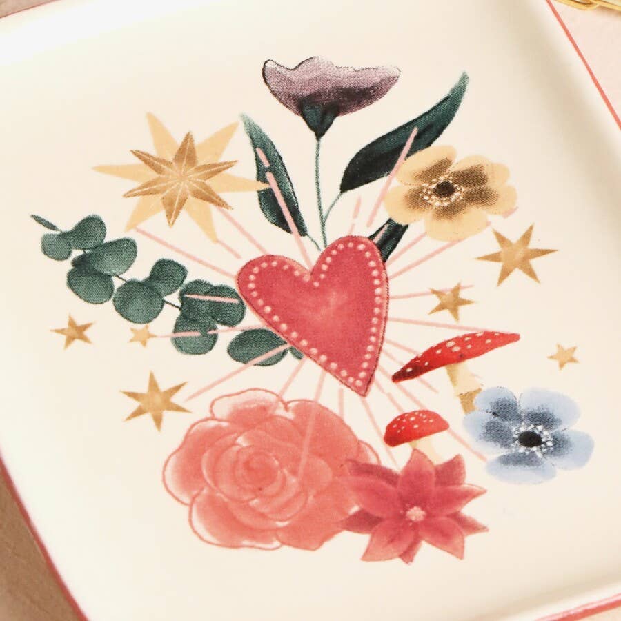 Trinket Dish - Floral Heart