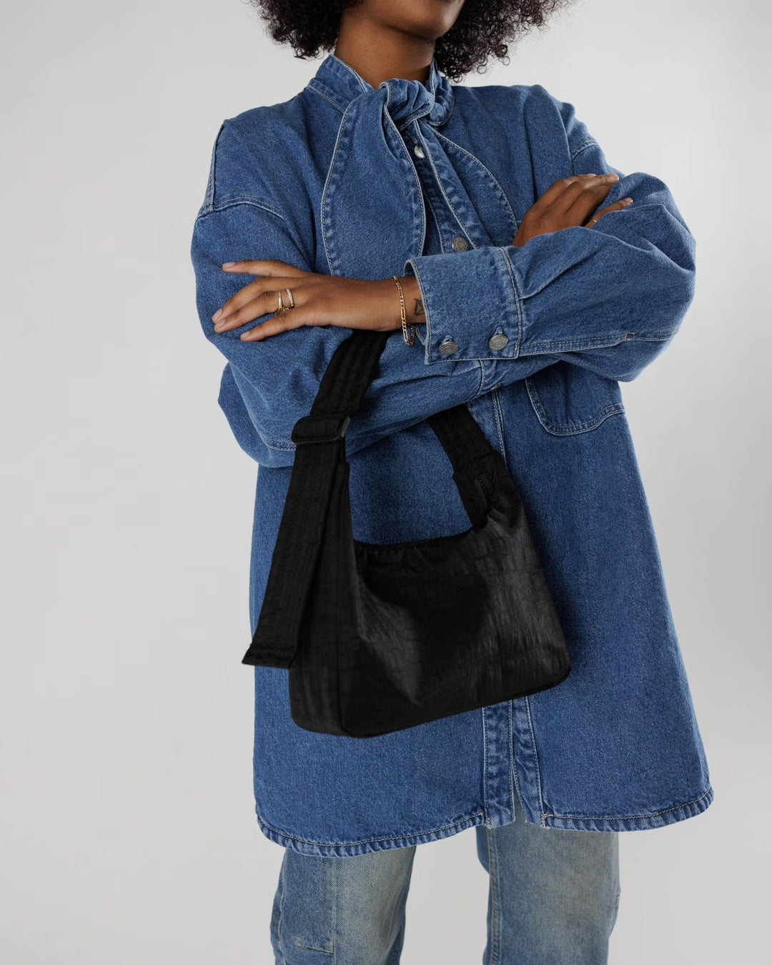Nylon Shoulder Bag - Mini - Black