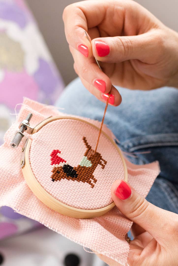 Cross Stitch Kit- Christmas Dachshund