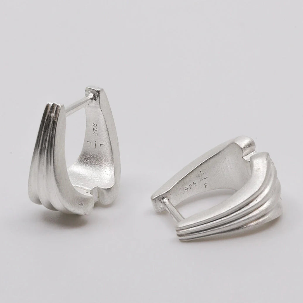Lisa Fletcher - Meridian Silver Huggie Hoops