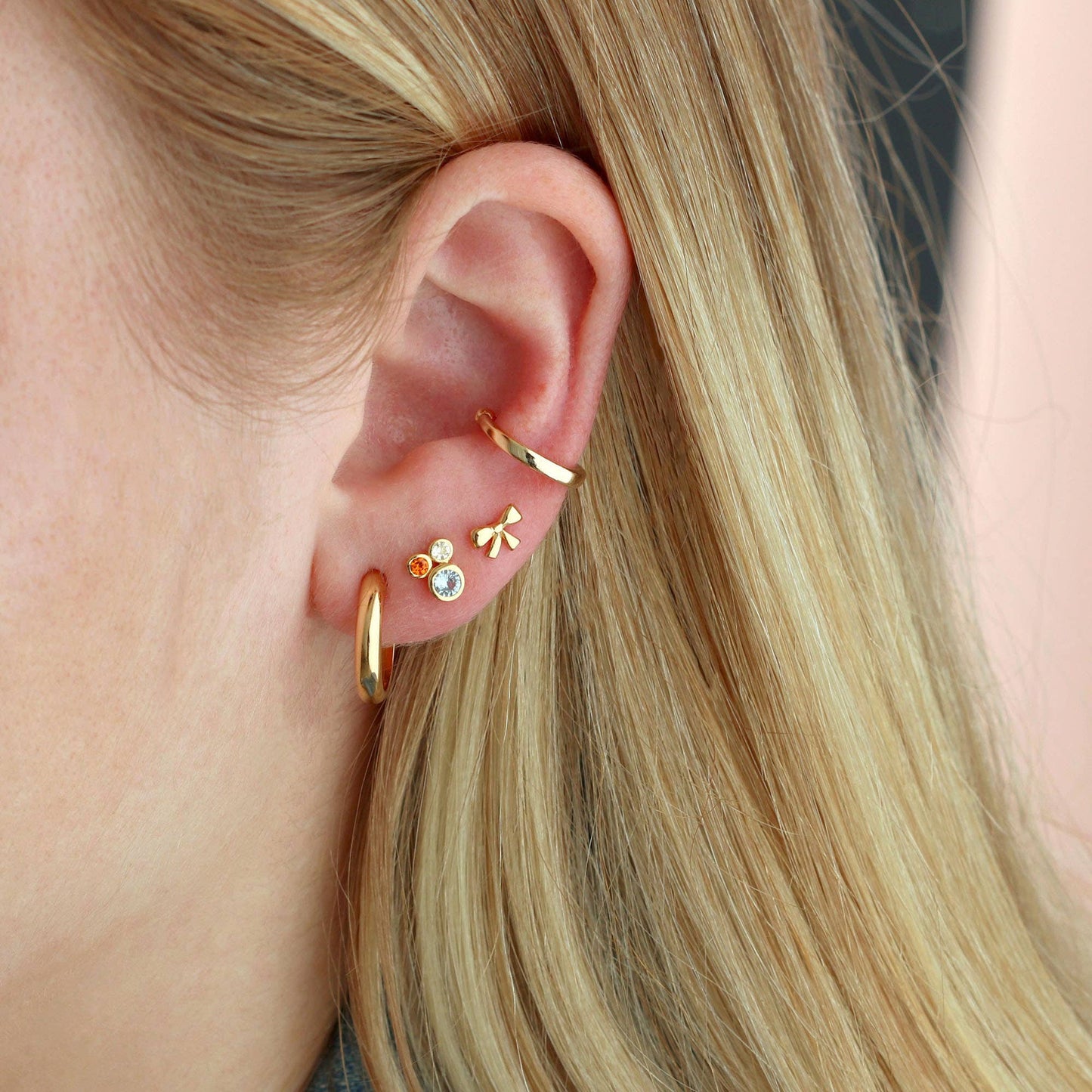 Earrings - Bow Stud - 18K Gold Vermeil