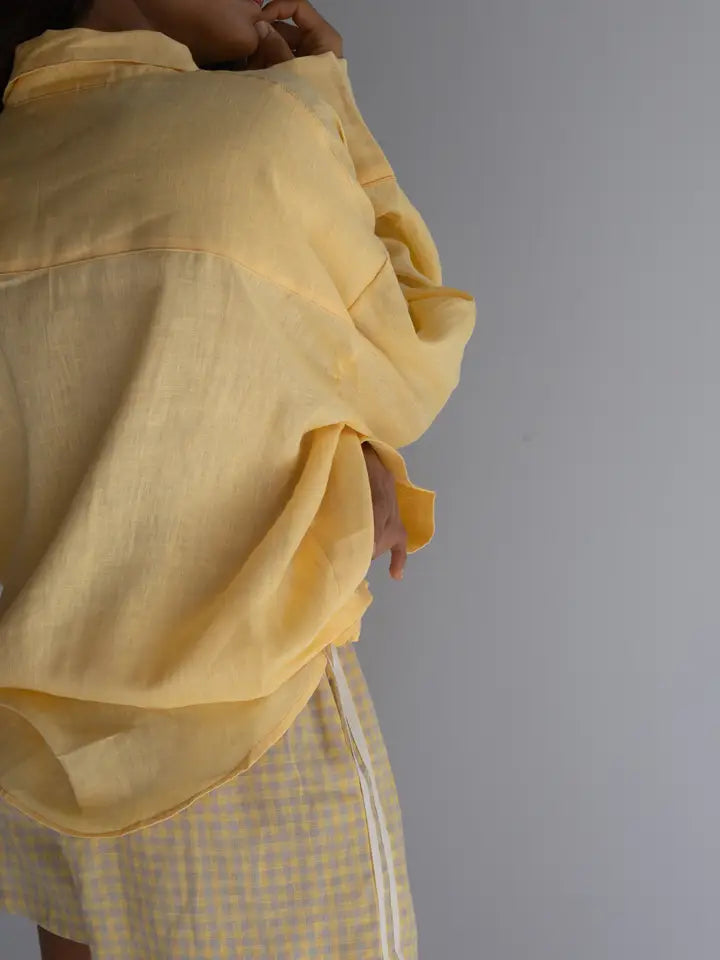 Locolinen Stripe short | Butter Check