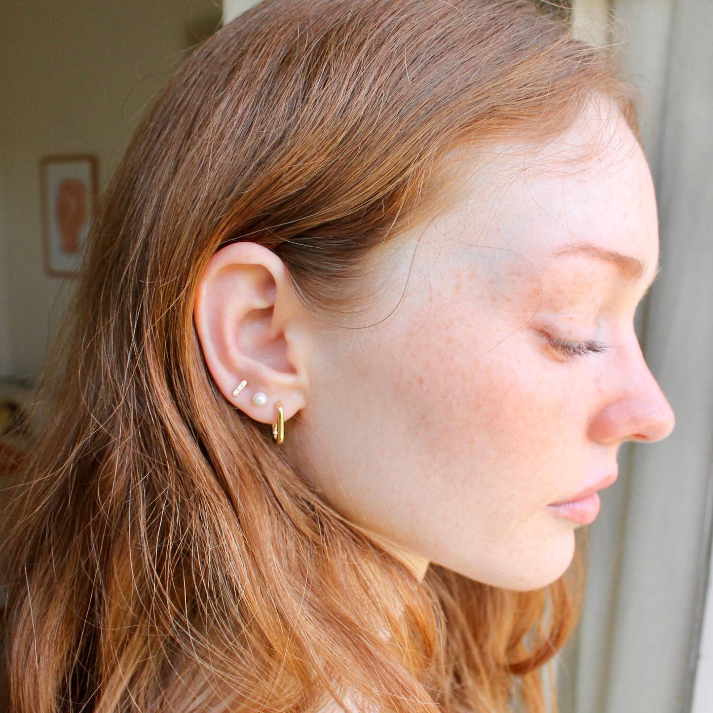 Earrings - Pearl Stud Earrings 18K Gold Vermeil 3mm