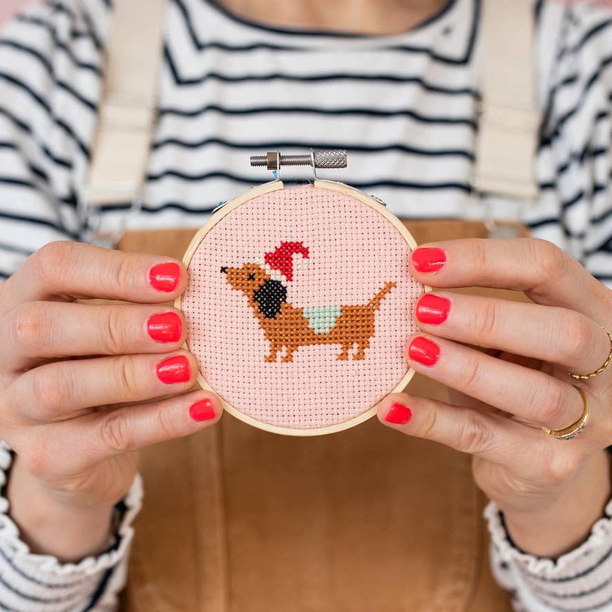 Cross Stitch Kit- Christmas Dachshund