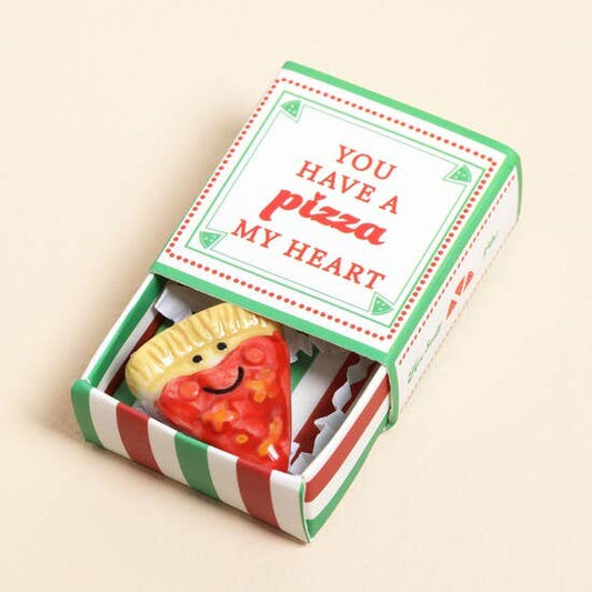 Tiny Matchbox Ceramic Tokens: Pizza