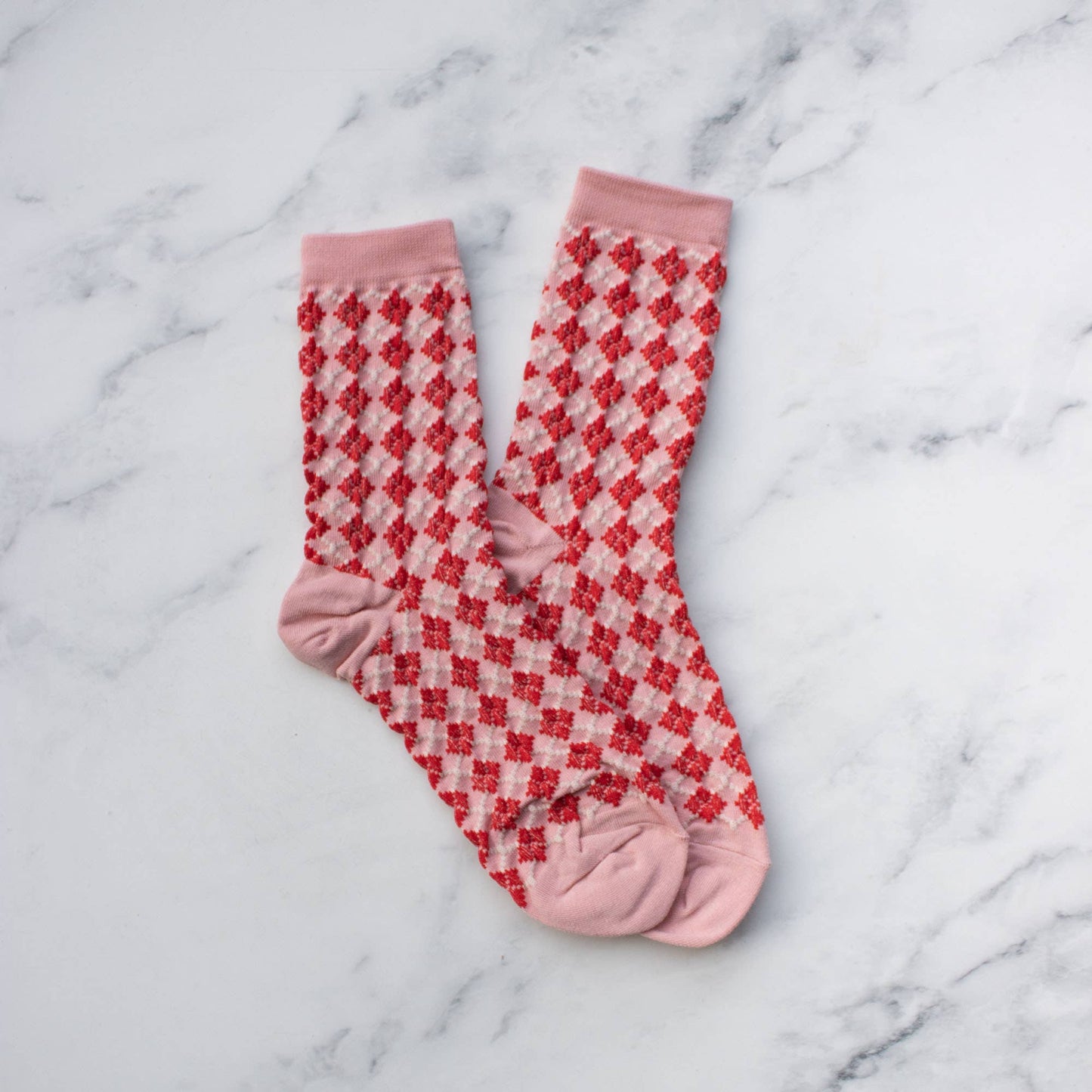 Winter Check Pattern - Pink/Red