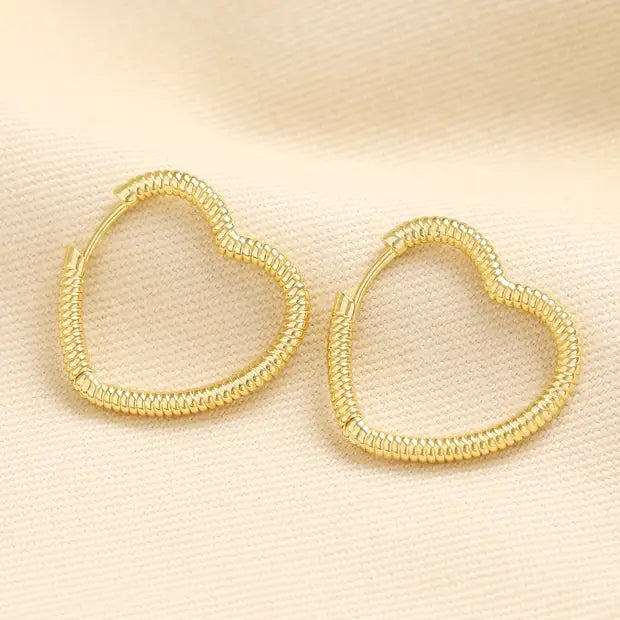 Earrings - Coil Heart Hoop