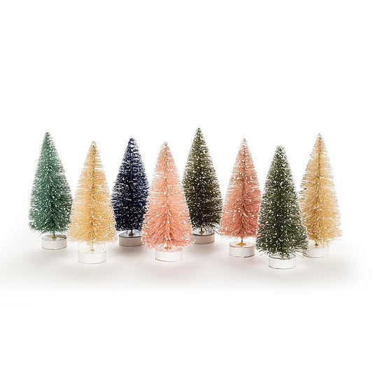 Pastel Bottle Brush Trees. Set of 8