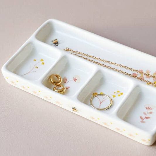 Floral Trinket Tray: Dusky Pink