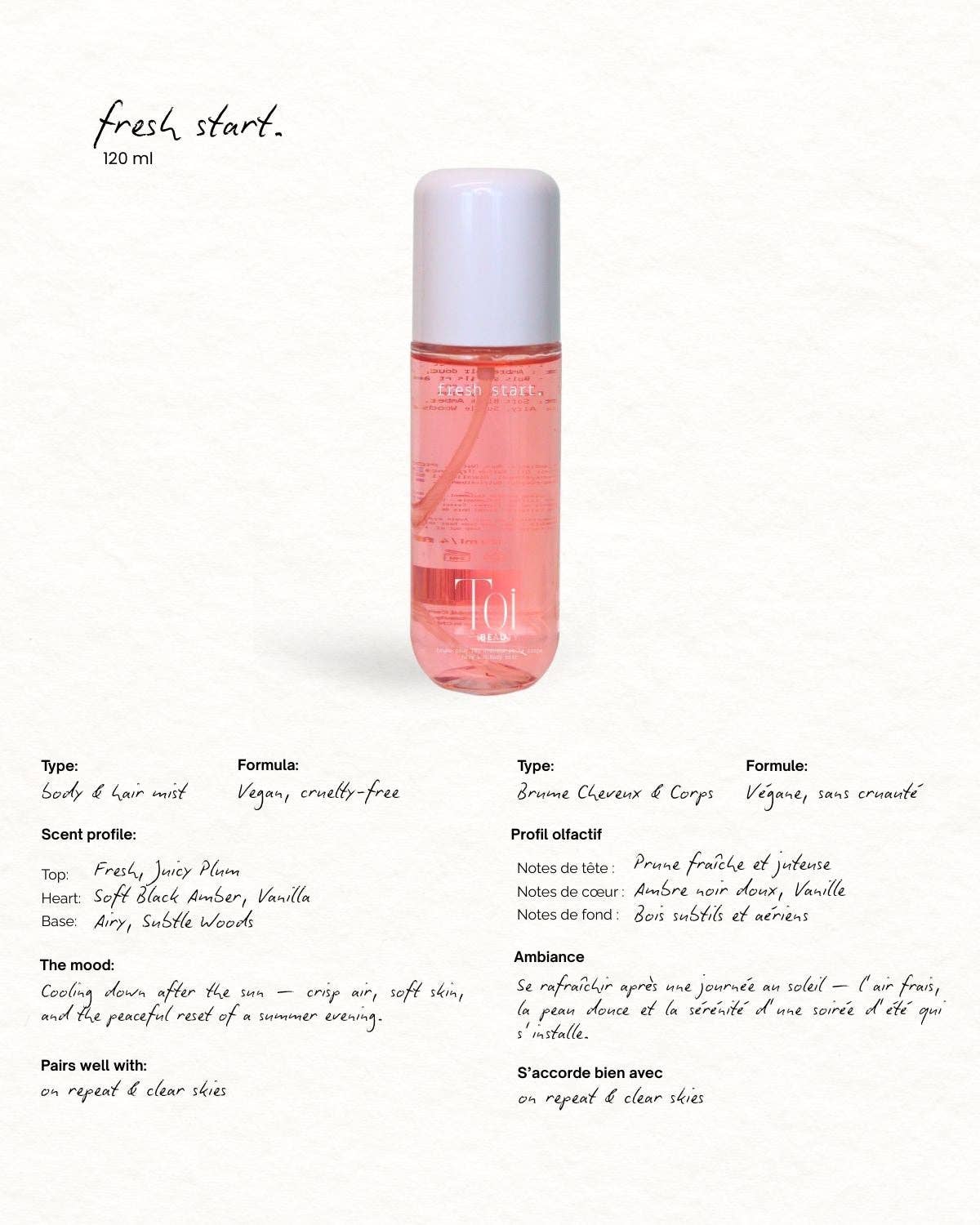 Hair and Body Spray Mist: By the Beach / 50ml