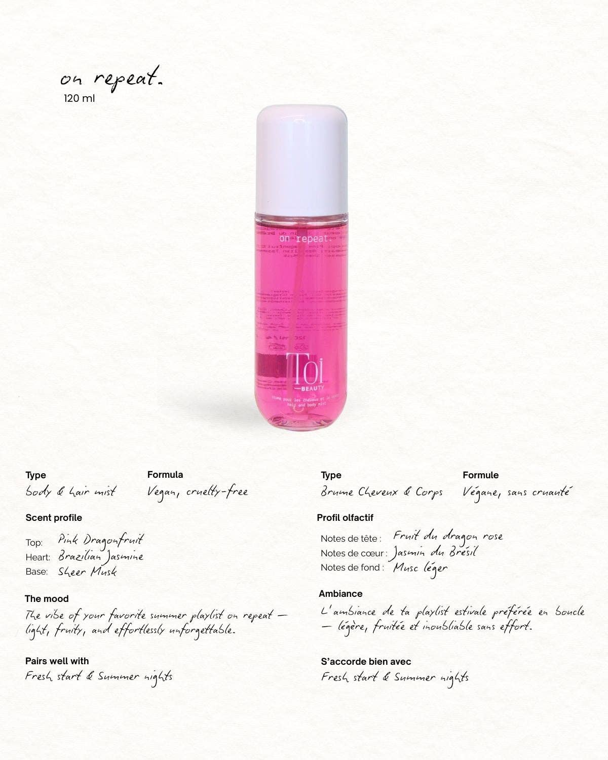 Hair and Body Spray Mist: Summer Nights / 50ml