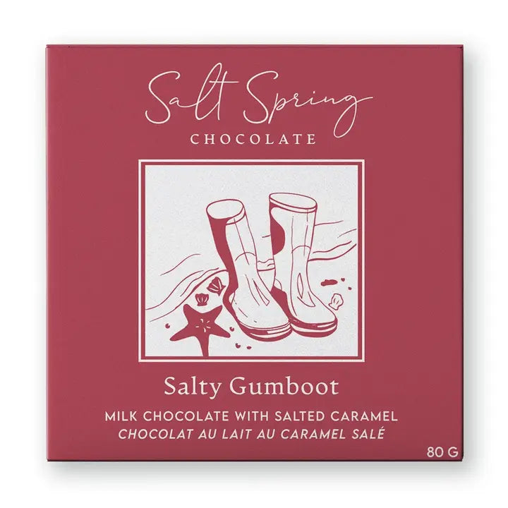 Salt Spring Chocolate - Salty Gumboot Milk Chocolate Caramel Bar