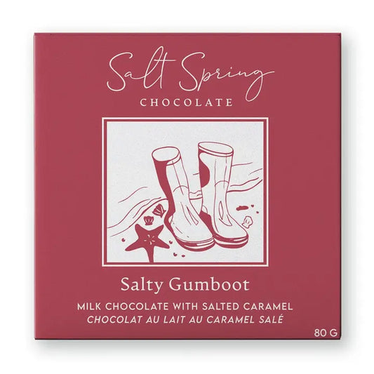 Salt Spring Chocolate - Salty Gumboot Milk Chocolate Caramel Bar