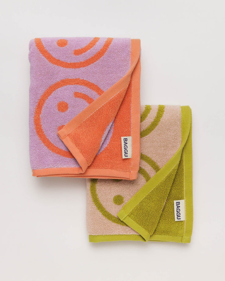 Hand Towel Set of 2 -  Happy Lilac and Ochre