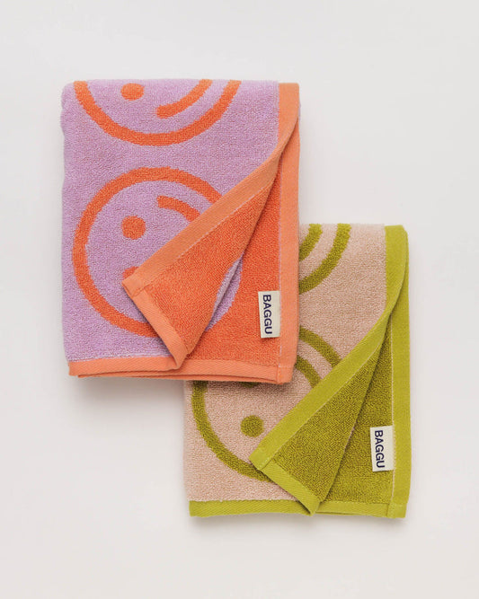 Hand Towel Set of 2 -  Happy Lilac and Ochre