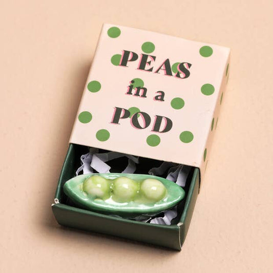 Tiny Matchbox Ceramic Tokens: Peas