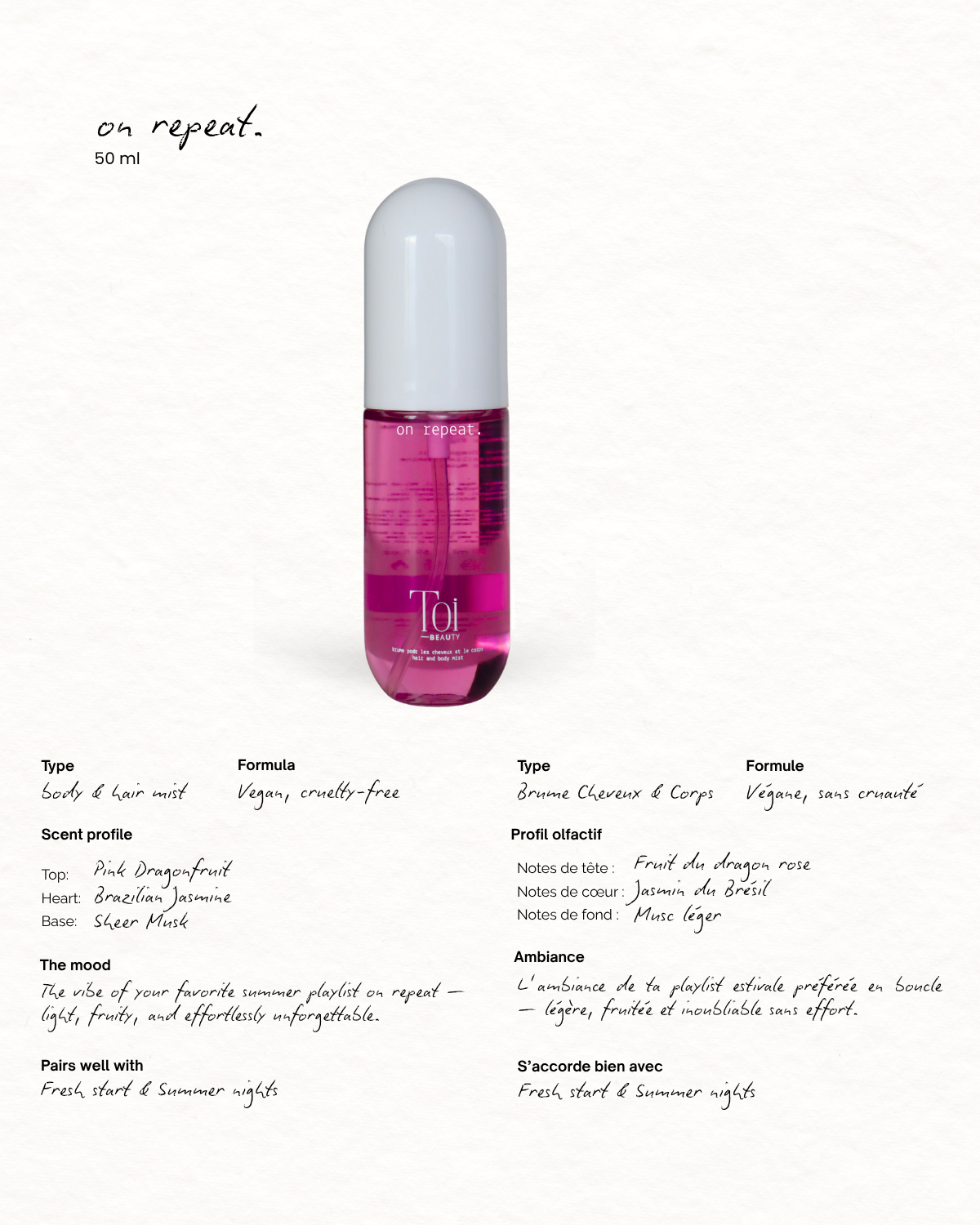 Hair and Body Spray Mist: Summer Nights / 50ml