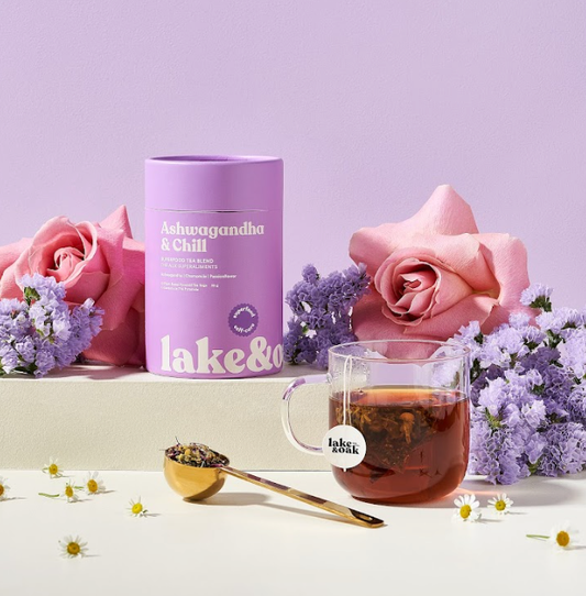 Ashwagandha + Chill - Superfood Tea Blend: Pyramid Tea Bags - Retail Canister