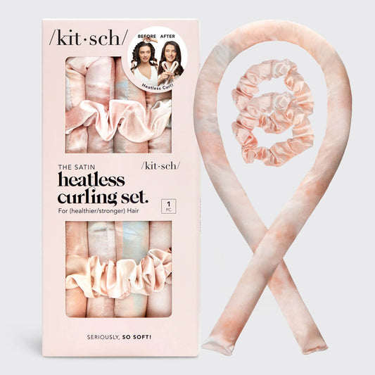 Heatless Curling Set - Sunset Tie Dye Satin