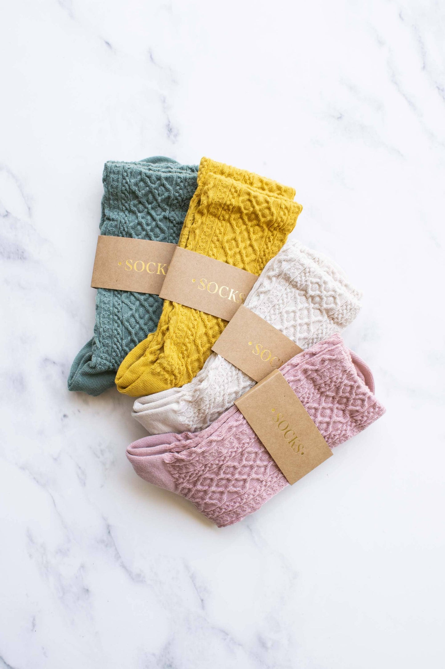 Women's Honeycomb Casual Socks: Oatmeal