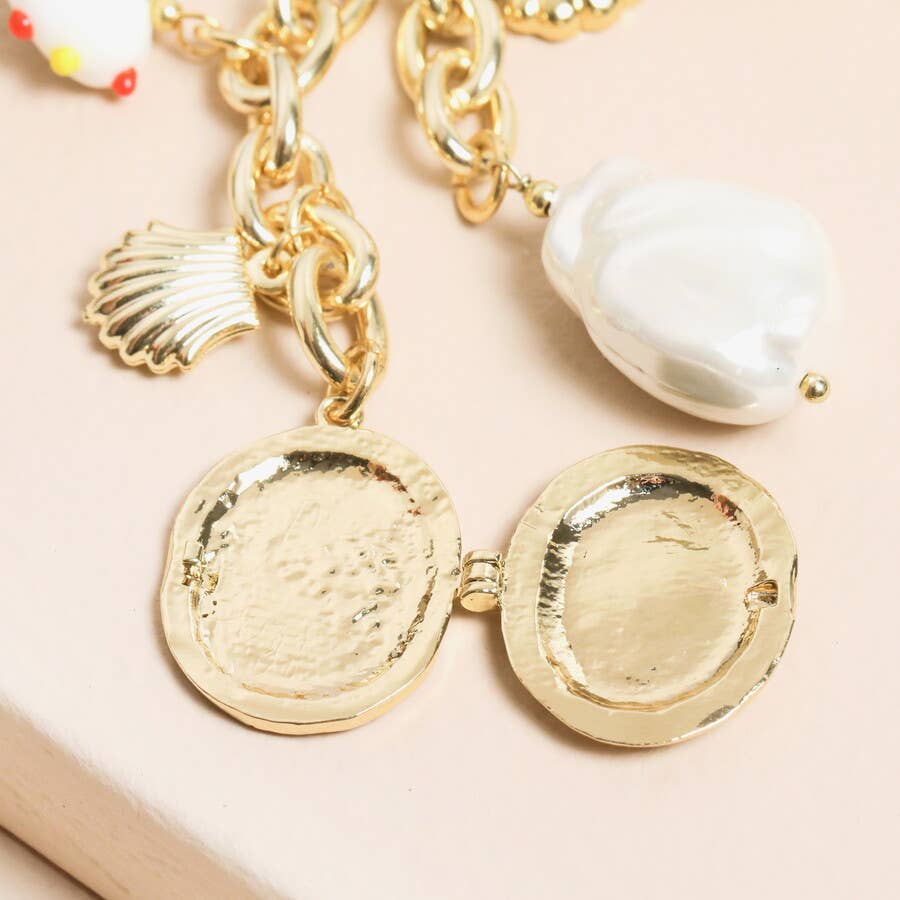 Chunky Heart and Pearl Keyring and Bag Charm