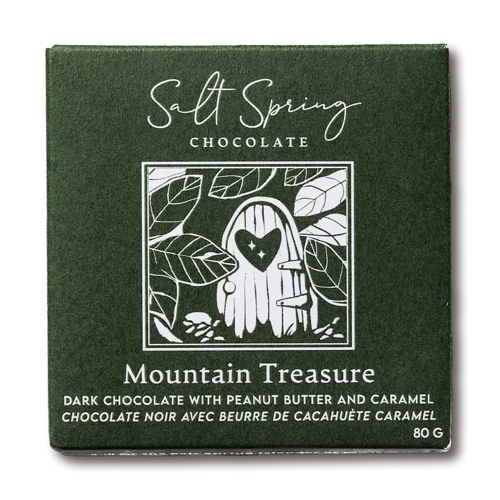 Salt Spring Chocolate - Mountain Treasure Dark Chocolate Peanut Butter & Caramel Bar