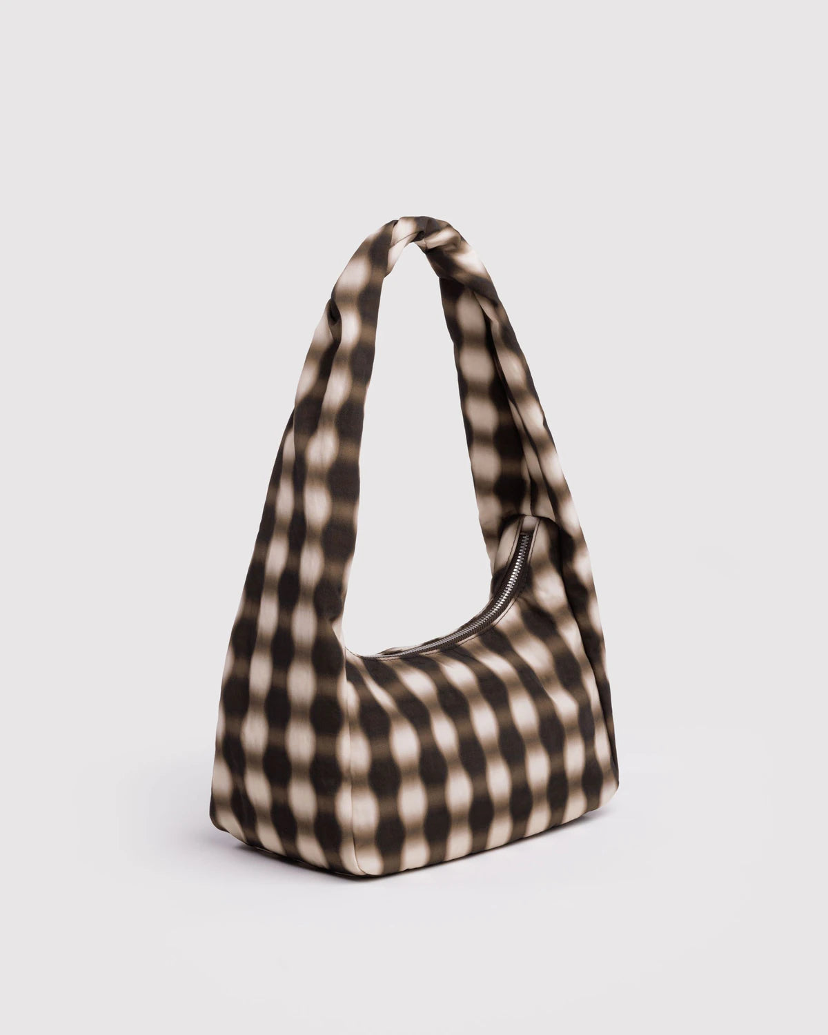 Small Nylon Meringue Bag -  Blurred Gingham Brown