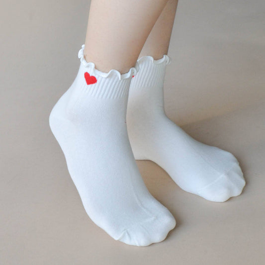 Heart Socks - White