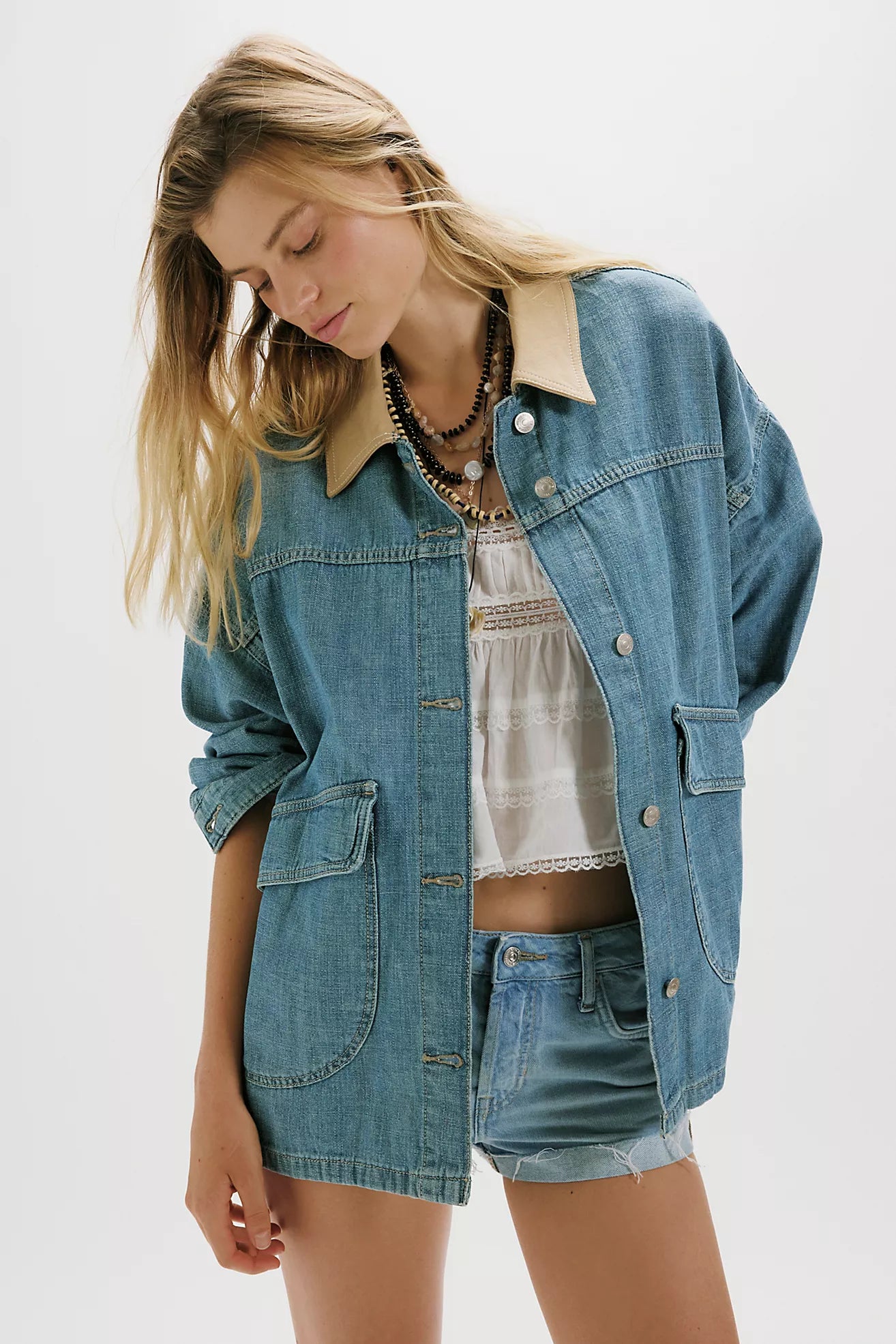 Free People Lemon Denim Jacket