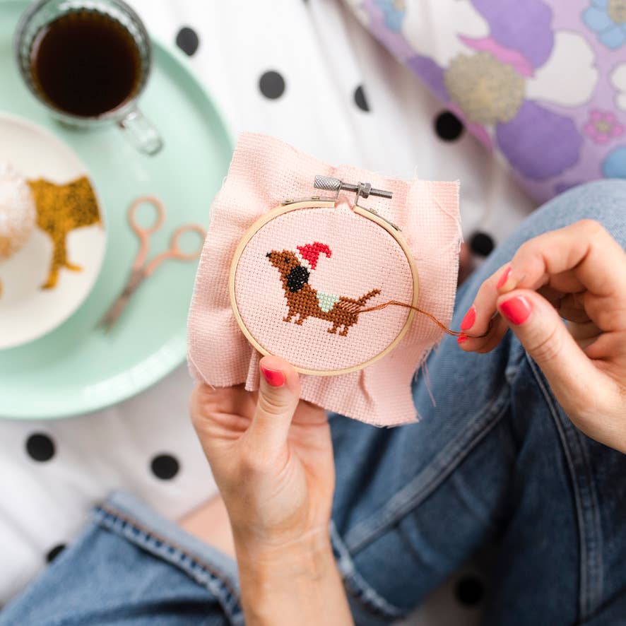 Cross Stitch Kit- Christmas Dachshund