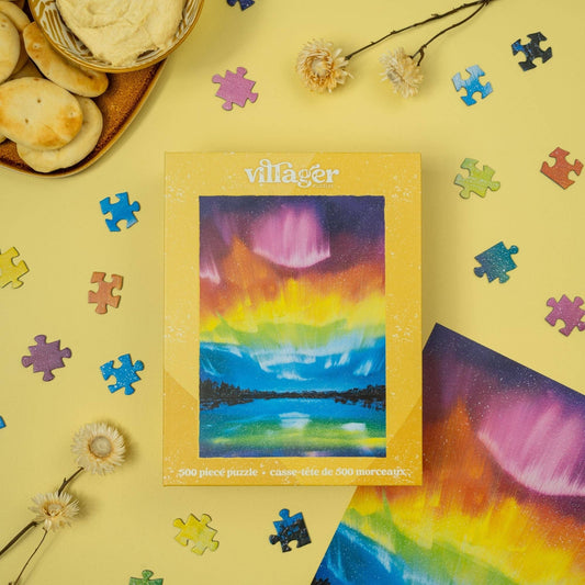 Rainbow Northern Lights | 500-Piece Puzzle | Designed in Canada