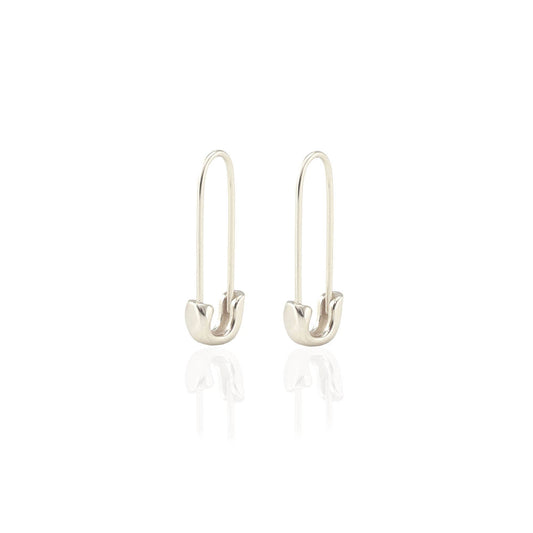 Safety Pin Hoop Earrings | Sterling Silver