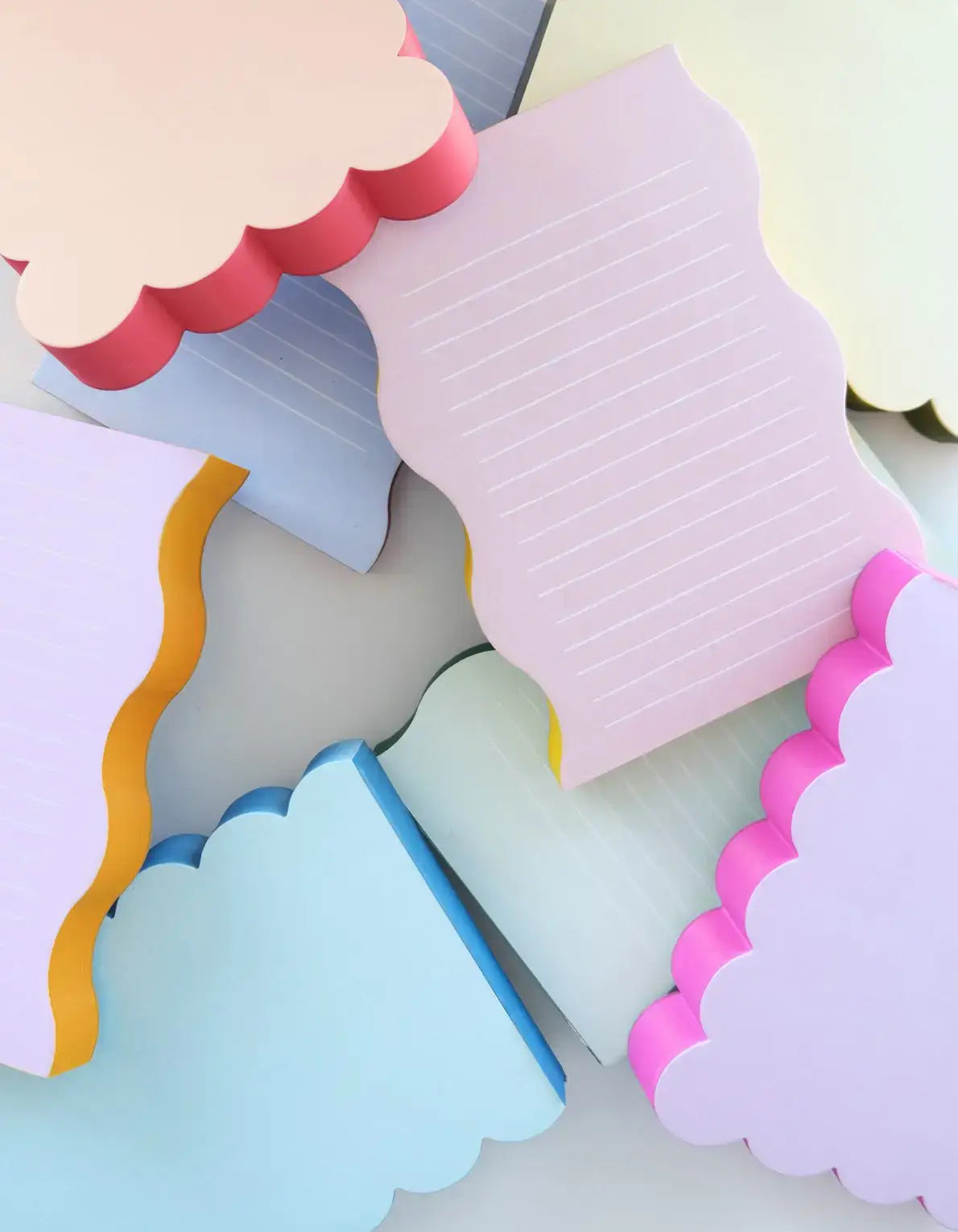 Notepad - Scalloped Shaped  | Aqua + Blue Edge