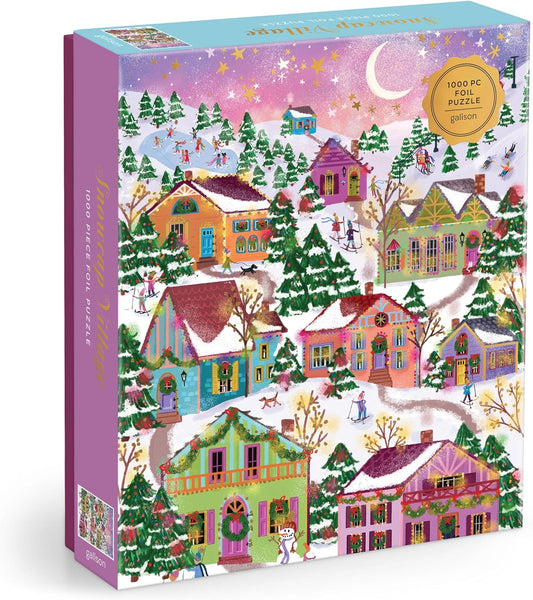 1000 Piece - Snowcapped Village During Christmas Visit the Galison Store