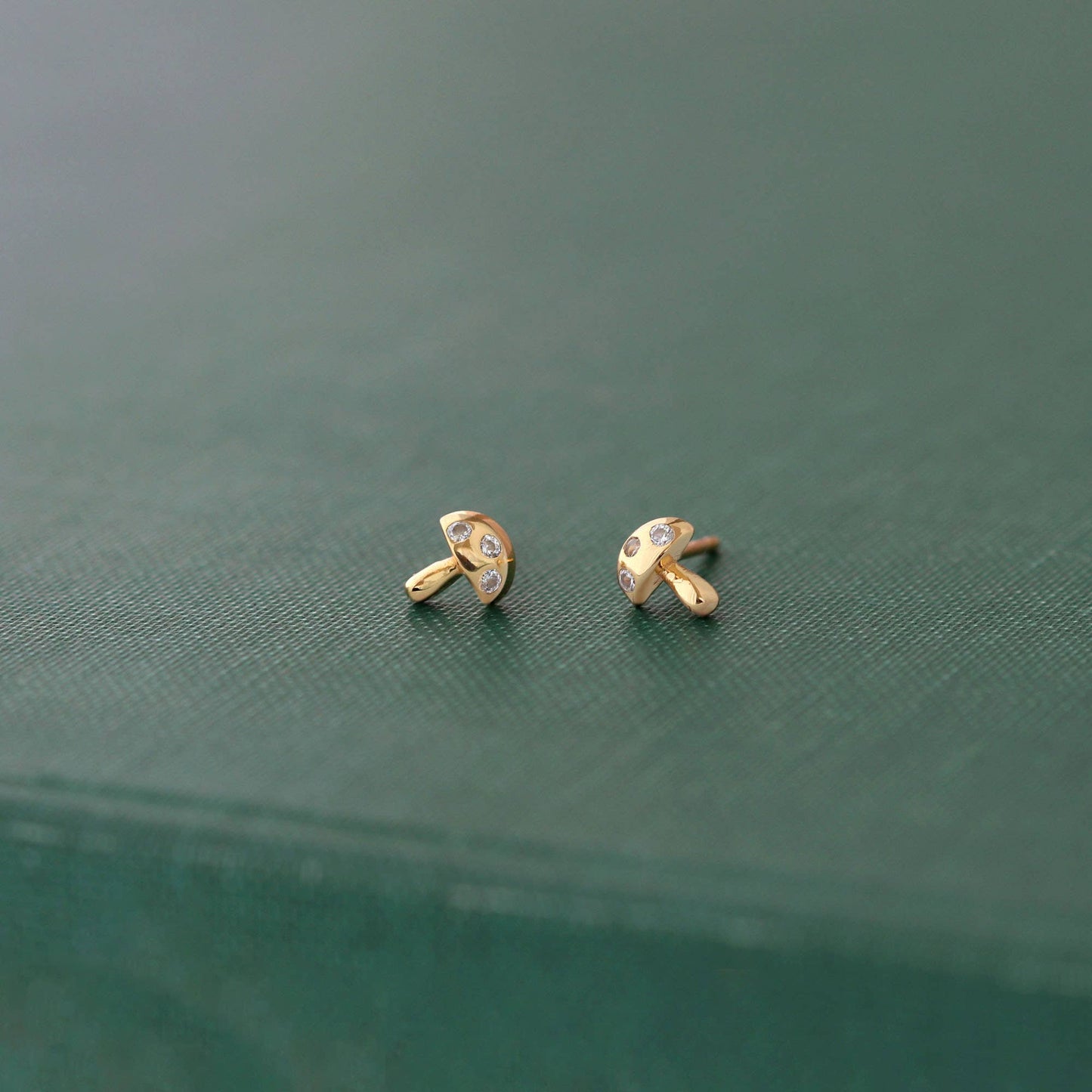 Earrings - Tiny Mushroom Crystal Stud