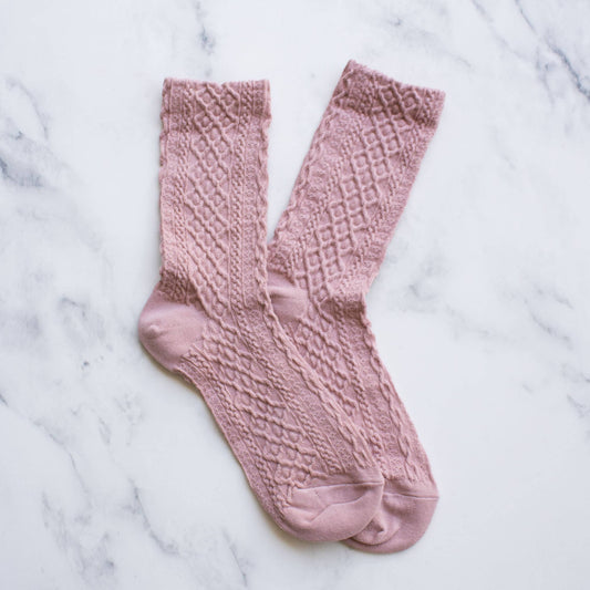 Women's Honeycomb Casual Socks: Pink