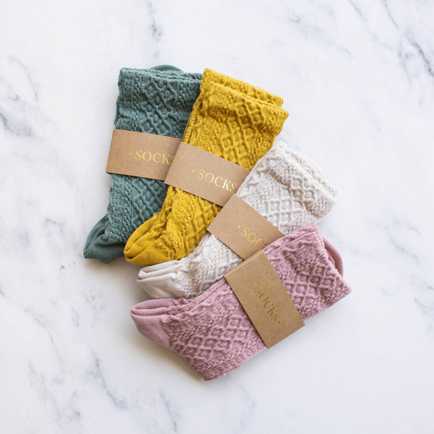 Women's Honeycomb Casual Socks: Oatmeal