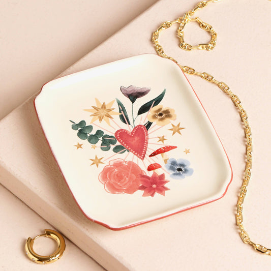 Trinket Dish - Floral Heart