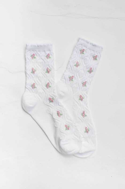Floral Cable - White
