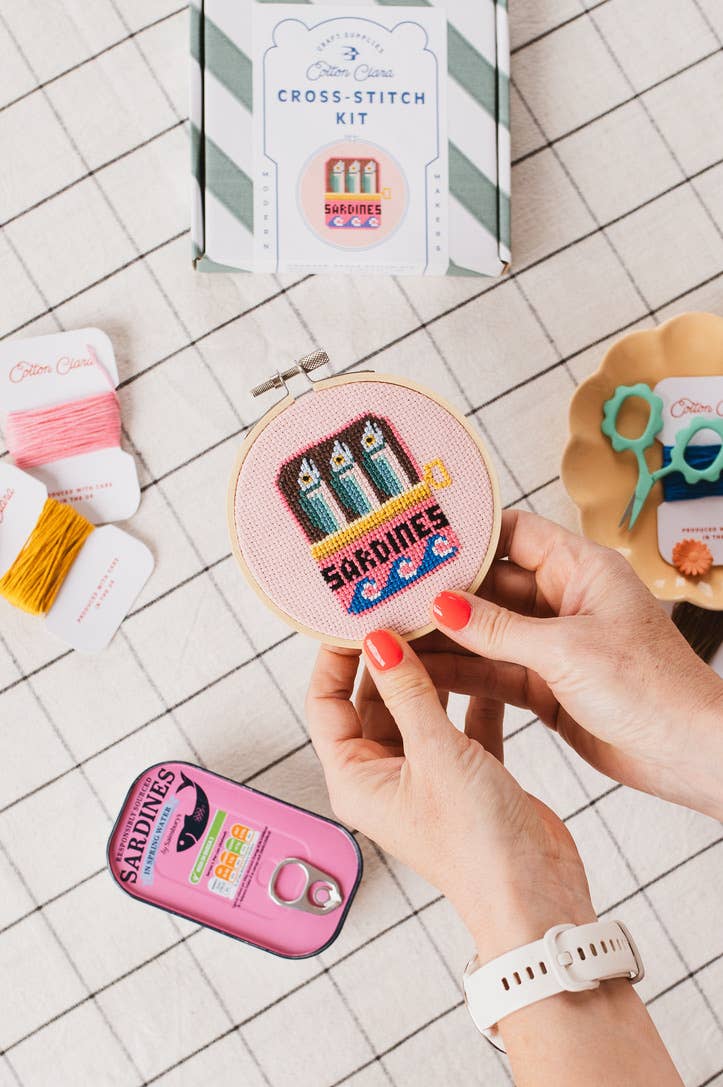 Cross Stitch Kit - Sardines