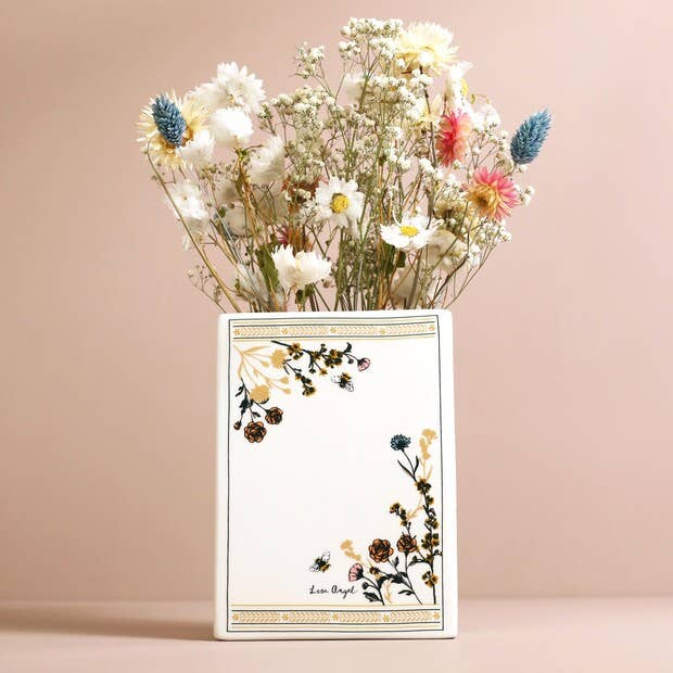 Book of Flowers Book Vase