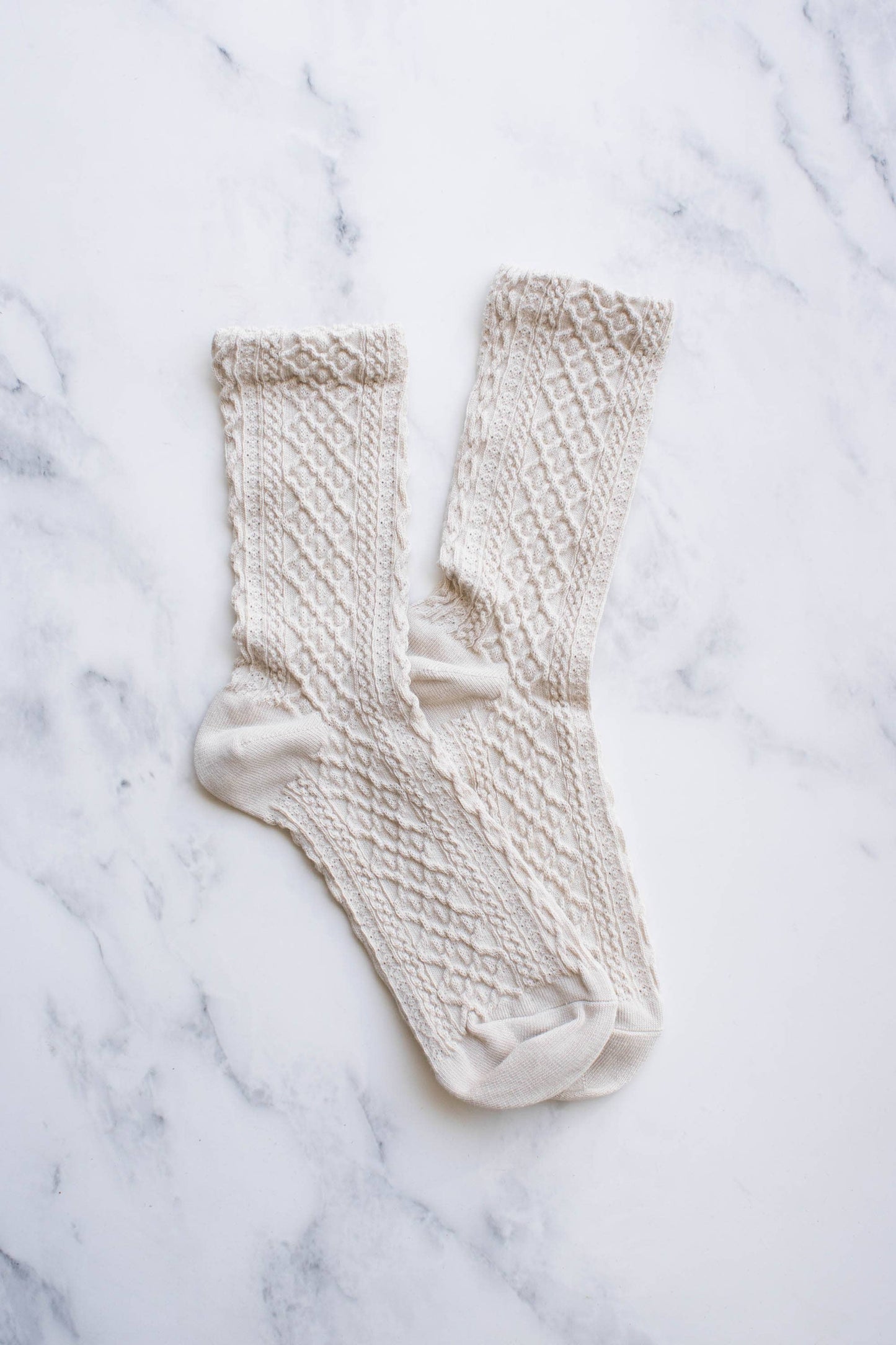 Women's Honeycomb Casual Socks: Oatmeal