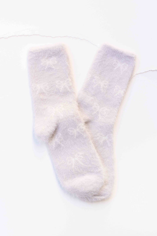 Fluffy Bow Knit - Cloud