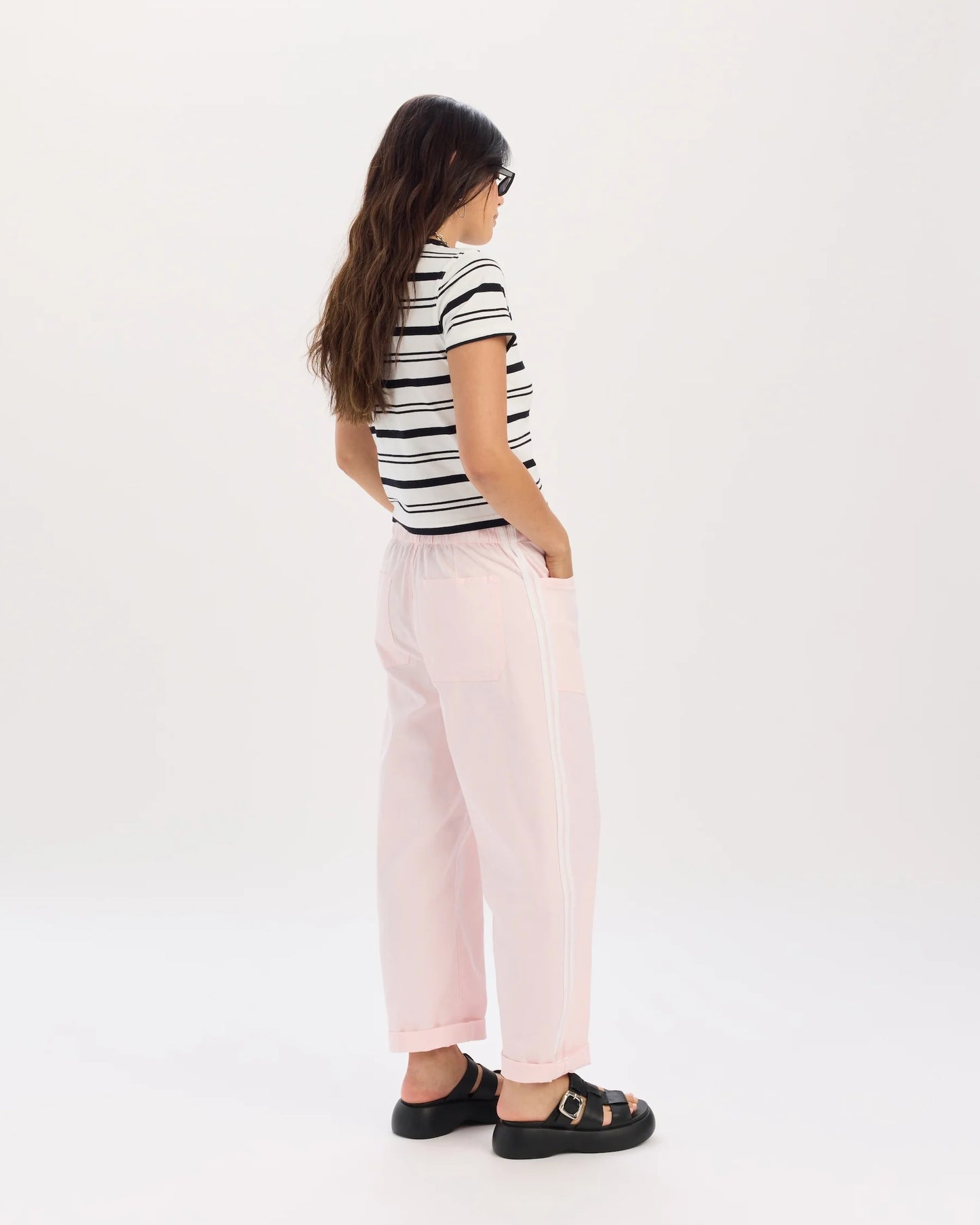 Daze Villa Barrel Pant | Pink Stripe
