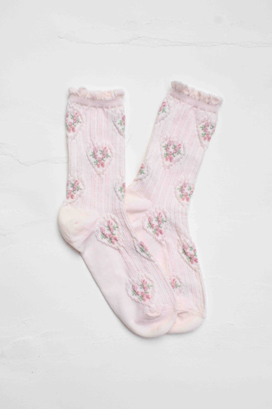 Vintage Floral Heart | Pink