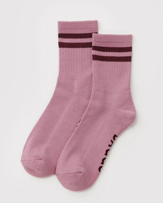 Ribbed Socks - Wild Plum Stripe